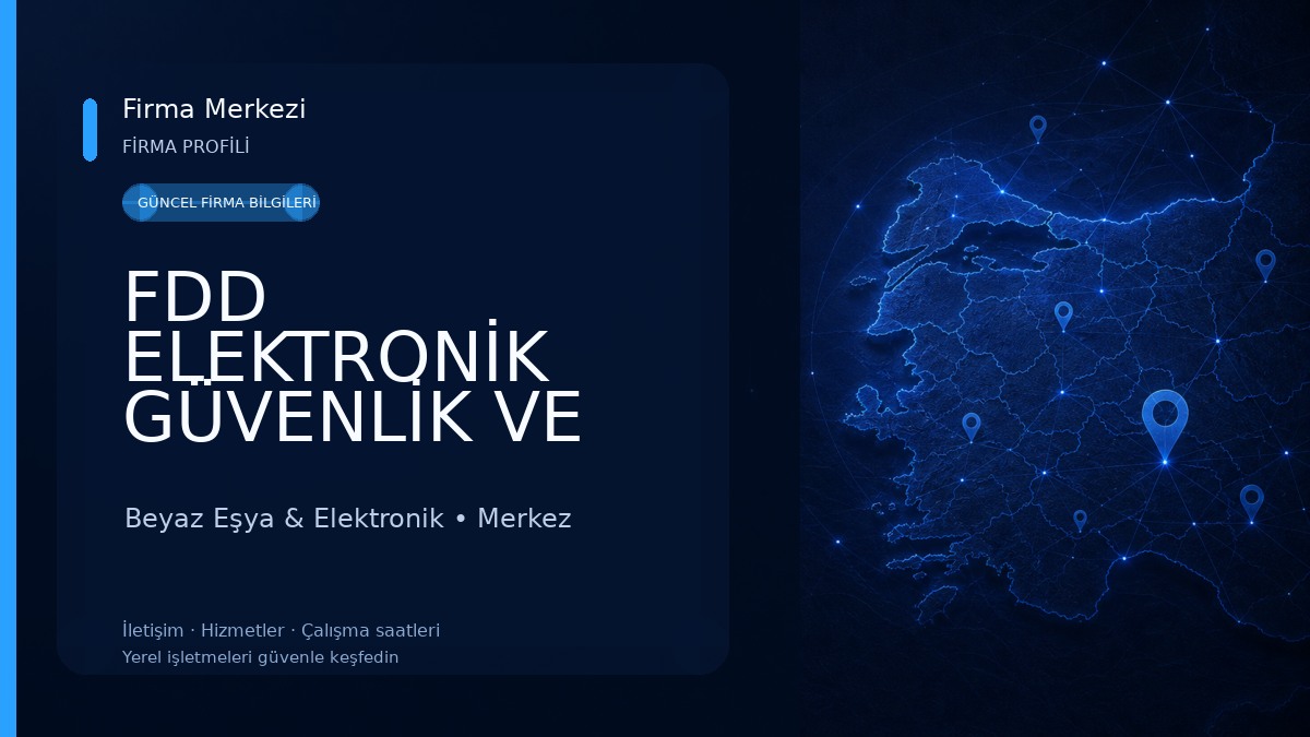 FDD ELEKTRONİK GÜVENLİK VE YANGIN ALARM SİSTEMLERİ Beyaz Eşya & Elektronik